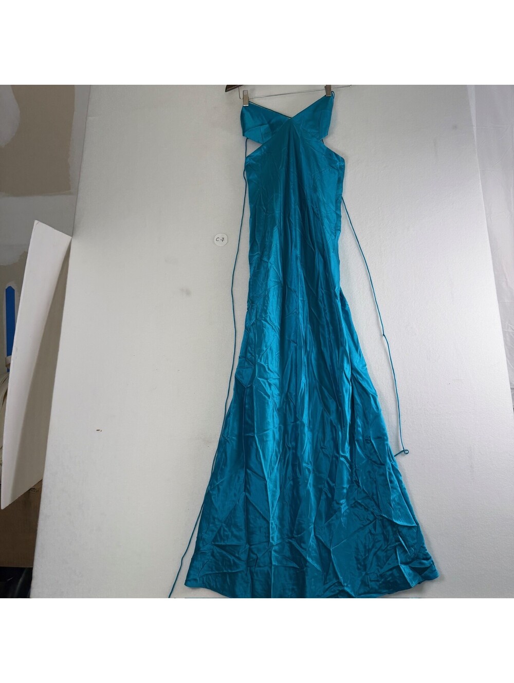 The Sei Blue 100% Silk Cut-Out Maxi Dress Size 0